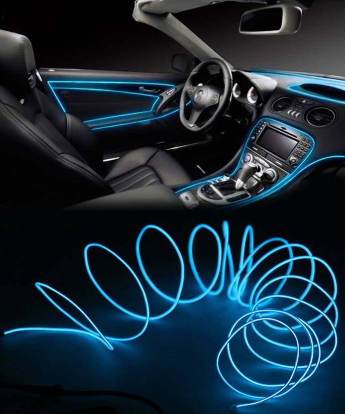 Carzex El Wire Car Interior Light Ambient Neon Light For