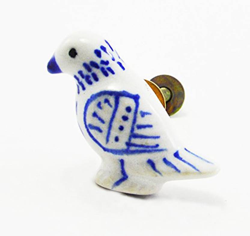 Dorpmarket Ceramic Drawer Pulls Skyblue Small Bird Shape Ceramic