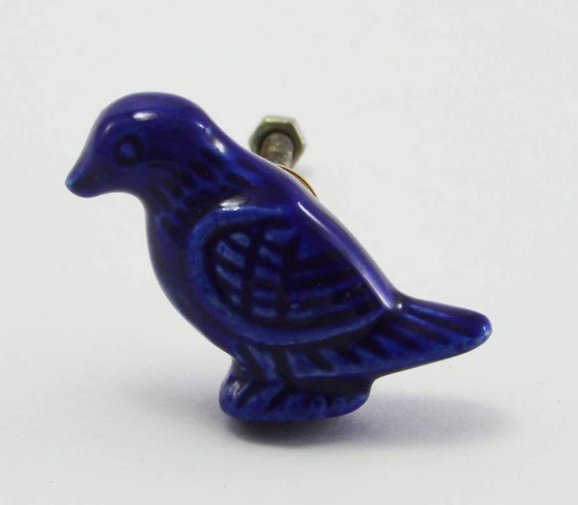 Dorpmarket Ceramic Drawer Pulls Skyblue Small Bird Shape Ceramic