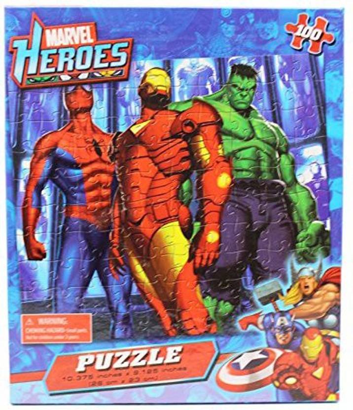 Marvel Heroes Iron Man Hulk And Spider Man Kids Jigsaw