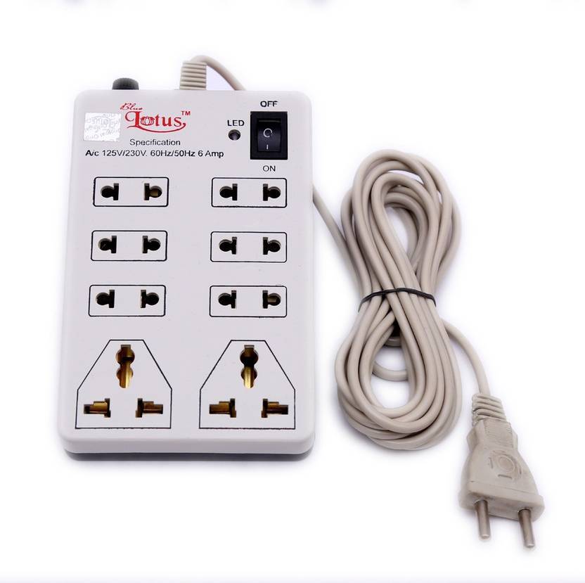 Blue Lotus Combo Power Strip Extension Board Cord 3.6 Meter Long Wire 8