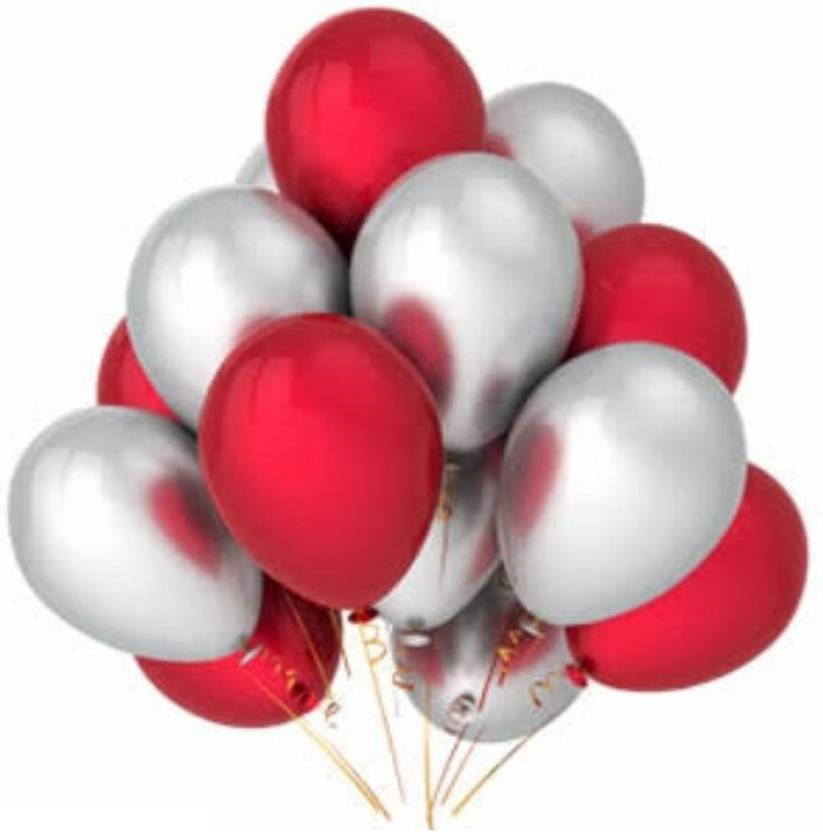 Flipkart Com Partyballoonshk Solid Metallic Red Silver Birthday