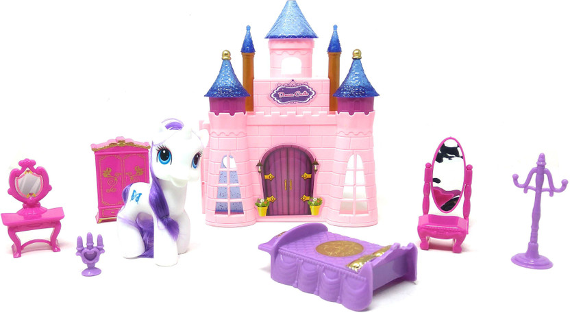 Kids Musical Castle Play Set Pretend Play Pink Castle w//Light /& Music Battery