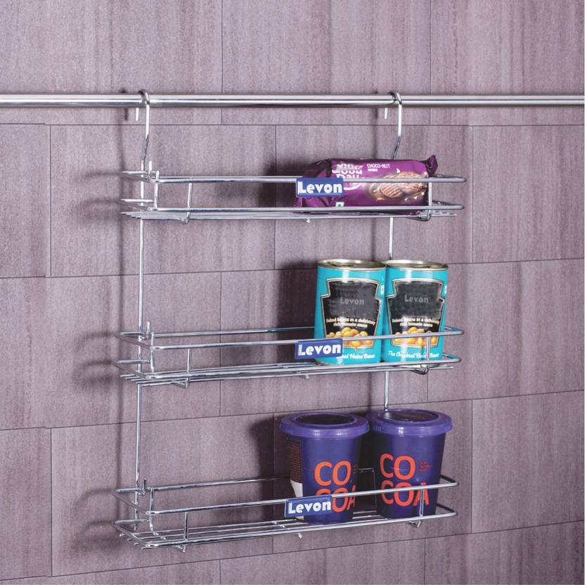 Levon 3 Tier Railing System Bottle Rack For Kitchen Bottle Shelf