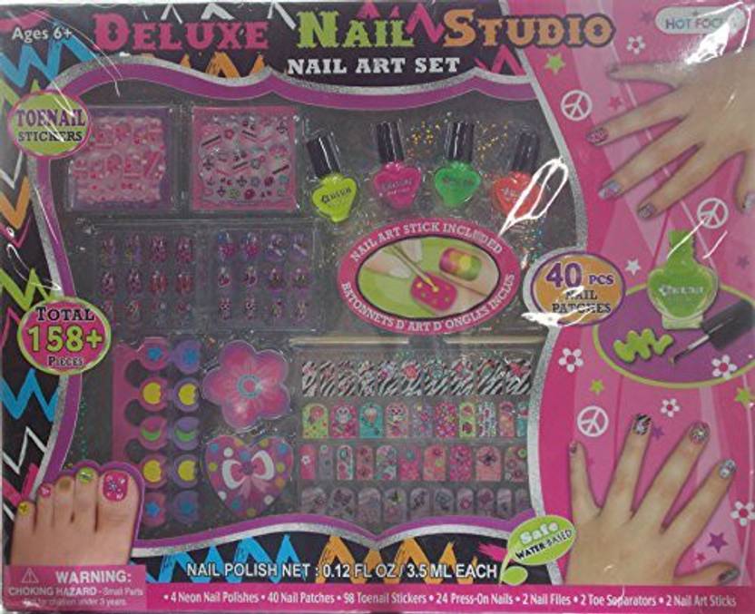 Hot Focus Deluxe Nail Studio Nail Art Set Total 158 Pieces