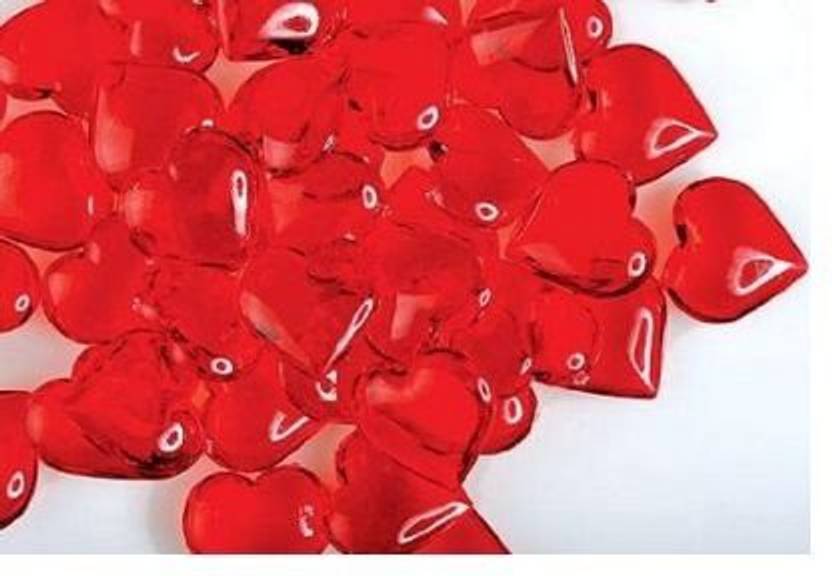 Greenbrier Translucent Red Acrylic Hearts For Vase Fillers Table