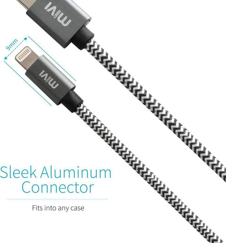 Mivi Mfi Certified 6ft Long Nylon Braided Original Tough Lightning Cable Mivi Mfi Certified 6ft Long Nylon Braided Original Tough Lightning Cable