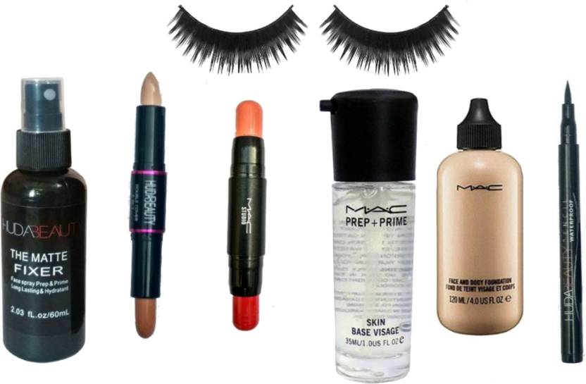 Huda Beauty Makeup Kit Of Makeup Fixer Concealerfoundationblushermac Primer Eyelashes Sketch Eyeliner For All Skin Types