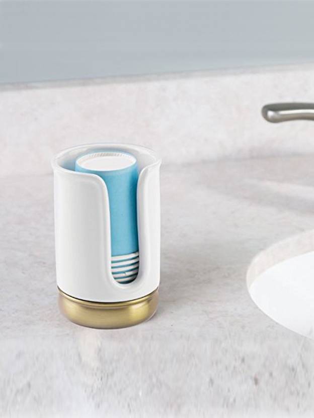 Interdesign York Disposable Paper Cup Dispenser For Bathroom