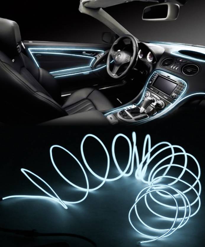 Carzex El Wire Car Interior Light Ambient Neon Light For