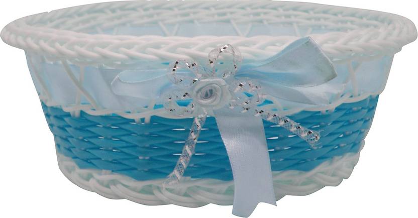Ekan Home Decoration Items Empty Baskets For Gifts Blue Bamboo