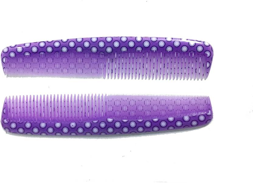 A2z Combs Polka Dots Purple Hair Comb Fine Teeth Pack Of 2