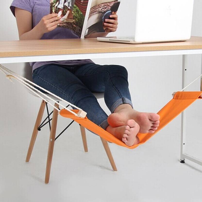 Happy2buy Portable Adjustable Foot Hammock Foot Rest Mini Under