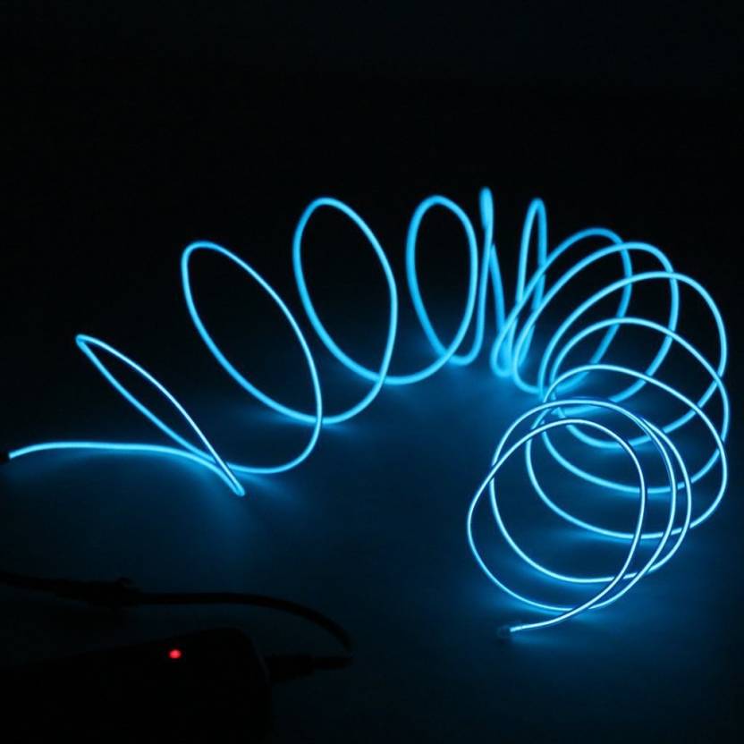 Carzex Wire Car Interior Light Ambient Neon Light For Cars With Adapter Blue 5 Meter Car Fancy Lights