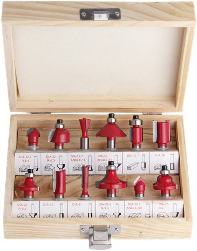 Inditrust Wood Cutter 6mm Router Trimmer Bit Set Milling Cutter