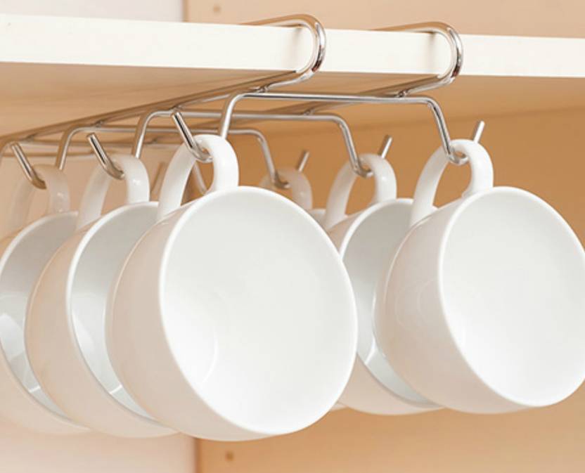 TOPAZ Stainless Steel hanger hook for cupboard 10 Cup Holder Mug