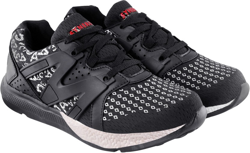 action black running shoes