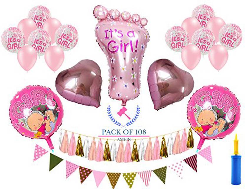 Amfin Baby Shower Decoration Combo Girl Pink Price In India Buy
