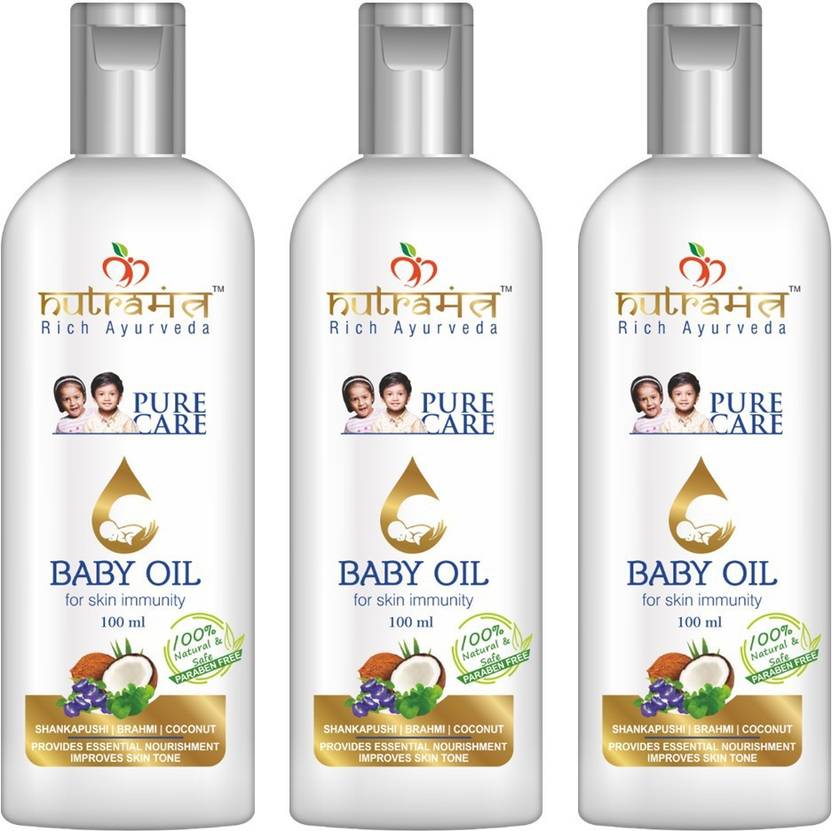 Nutramantra Baby Oil Natural Paraben Free 100 Ml Pack Of 3