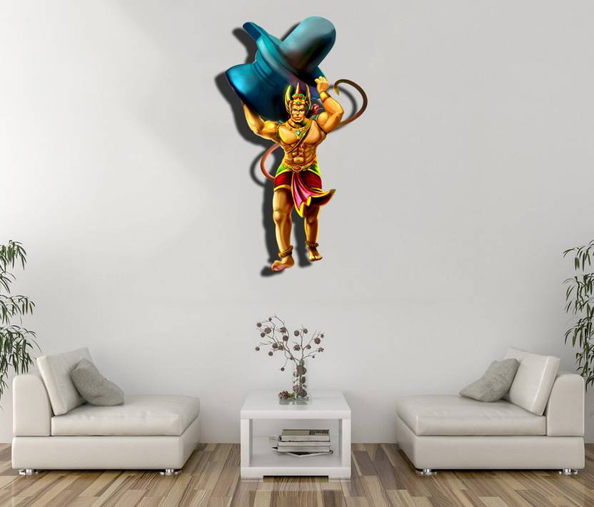 wall murals and decors 60 cm Lord Hanuman Wall Stickers Jai Sriram (60