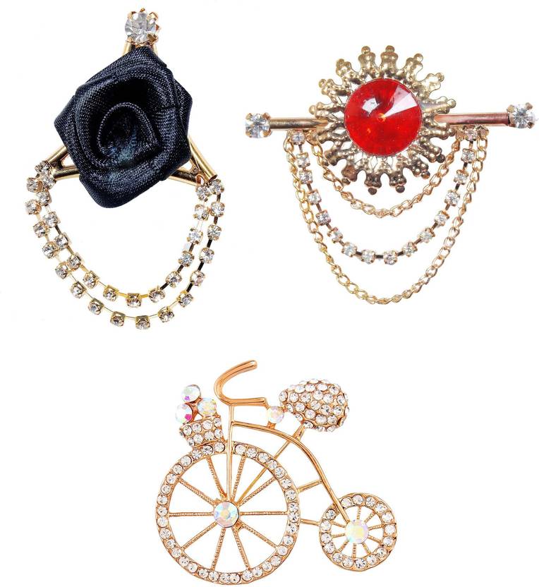 Amber Shine Designer Coat Brooch for men Wedding Brooch Partywear Brooches Brooch Price in India