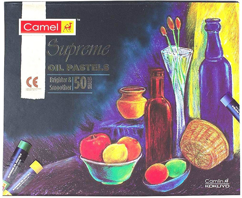 Camel Oil Pastel With Reusable Plastic Box 50 Shades Artwork Paintings