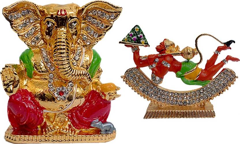 Fabzone Combo Of 2 God Shri Ganesh Hanuman Car Dashboard Statue