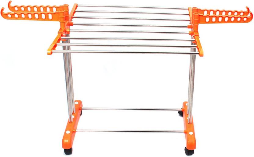 Tnc Double Pip Stainless Steel Floor Cloth Dryer Stand Price In