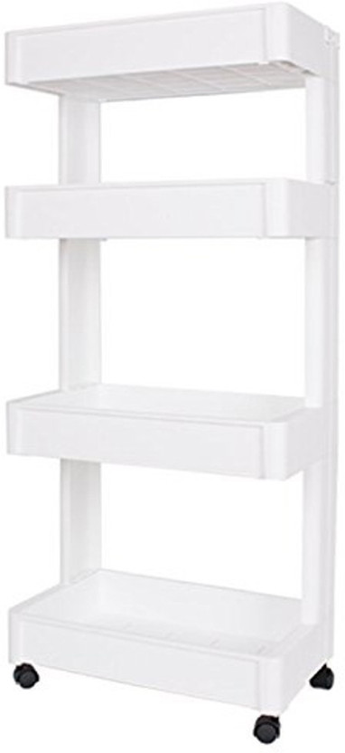 4Tier Slim Kitchen Rack Holder Storage Cart Mobile Rolling Shelf Unit Durable US