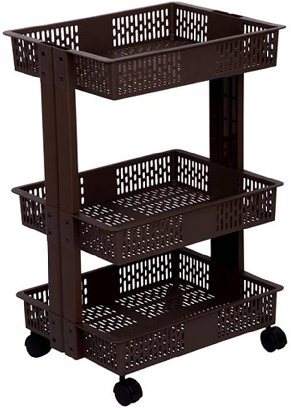 Urbancart Multi Purpose Plastic Trolley Cart Storage Organizer Shelf Urbancart Multi Purpose Plastic Trolley Cart Storage Organizer Shelf Rolling Utility Brown Kitchen Price In India