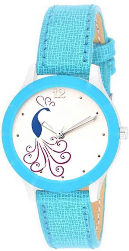 Wanton Sky Blue Color Designer Pea In Dial Beautiful Women Watch Wanton Sky Blue Color Designer Pea In Dial Beautiful Women Watch For