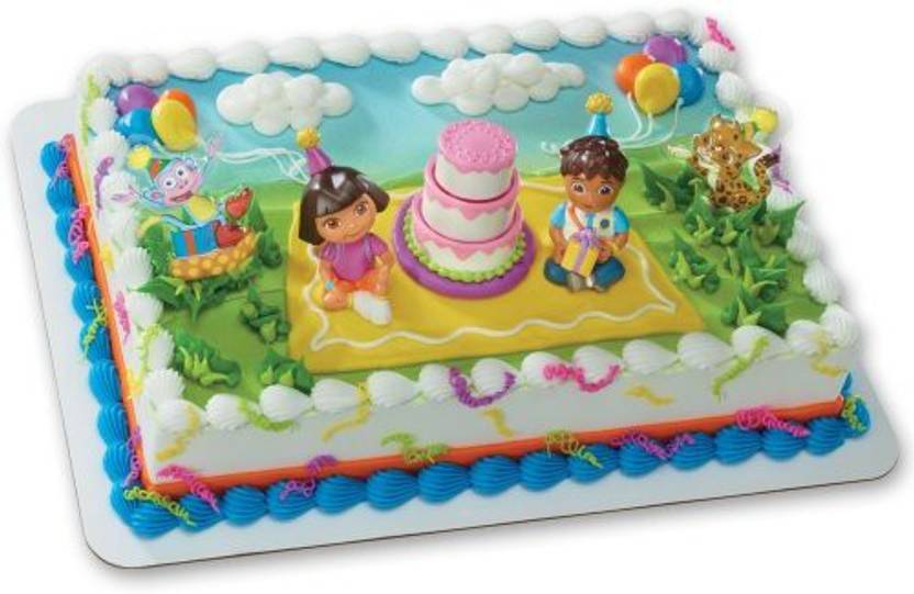 Nickelodeon Dora The Explorer Birthday Celebration Decoset Cake