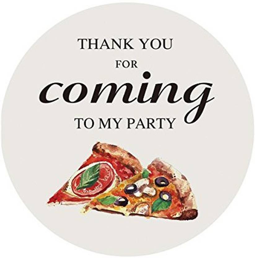 Magjuche Pizza Themed Thank You Stickers Children Birthday Party