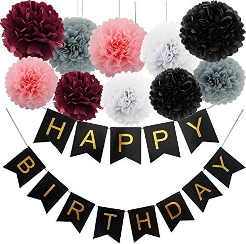 Heartfeel Grey And Burgundy Birthday Decorations Perfect Party