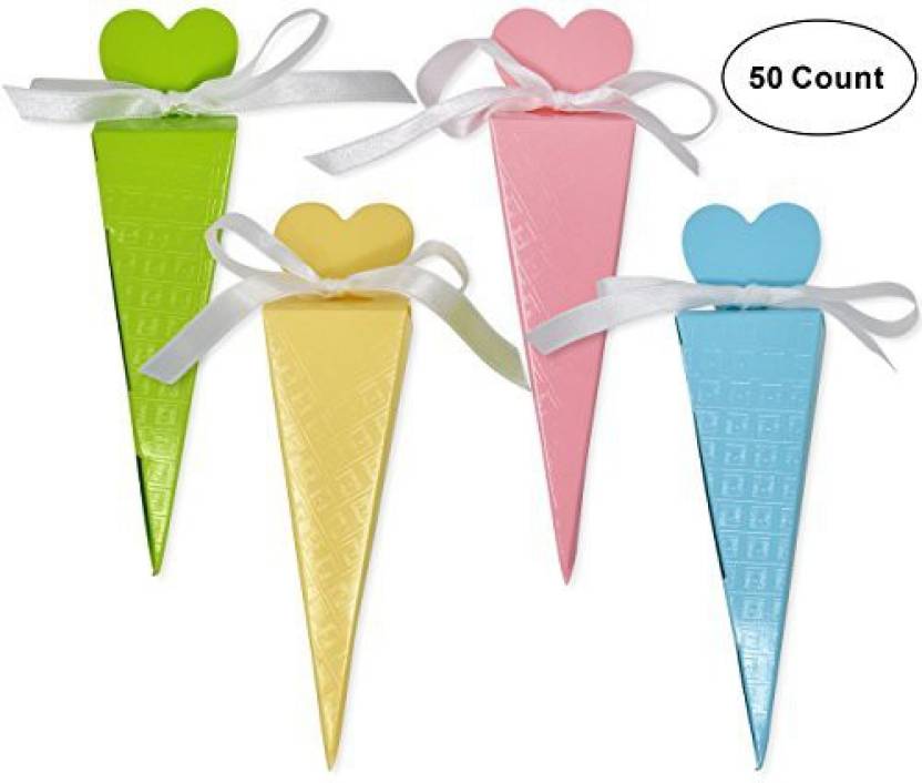 Gift Boutique 50 Heart Cone Favor Boxes Party Supplies Guest Candy