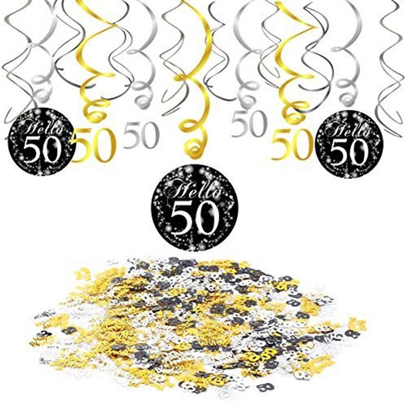 Konsait 50th Birthday Decoration 50th Birthday Hanging Swirl 15
