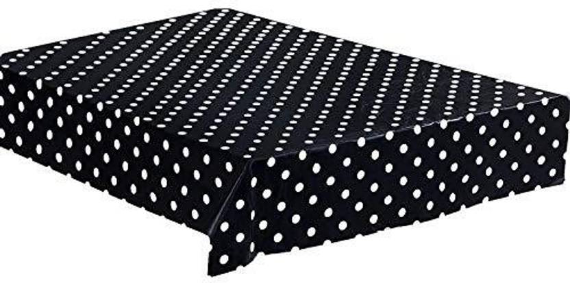Tecunite Polka Dot Plastic Tablecloth 108 54 Inch Black White