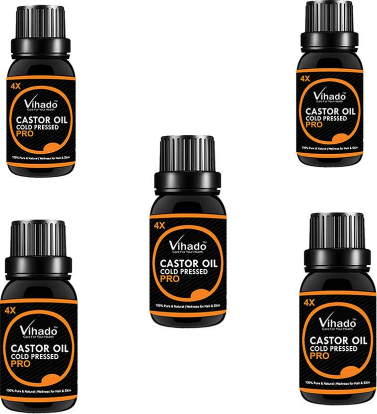 Vihado Cold Pressed Castor Oil Hair Oil 20 Ml Pack Of 5 Hair