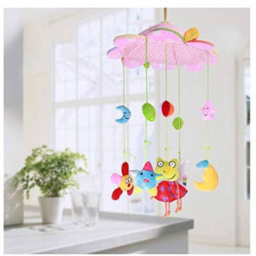 Baby Grow Frog Owl Baby Rotating Music Rattle Plush Toys Pink