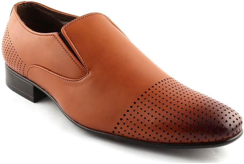 San Frissco Men Tan Formal Shoes Slip 