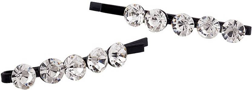 Voylla Small Black Hair Pins With Stones Hair Pin Price In India