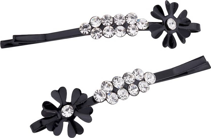 Voylla Pretty Black Studded Floral Hair Pins Hair Pin Price In