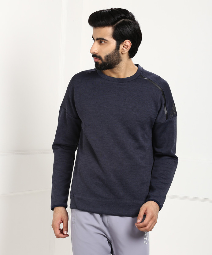 Full Sleeve Self Design Men Sweatshirt 