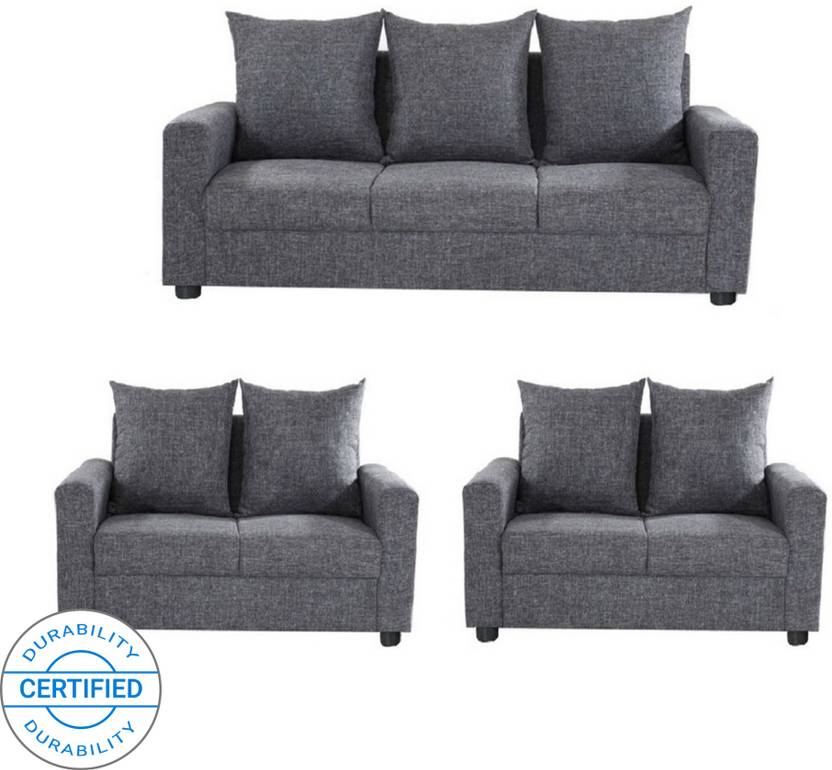 Gioteak Fabric 3 2 Grey Sofa Set Price In India Gioteak Fabric 3 2 Grey Sofa Set