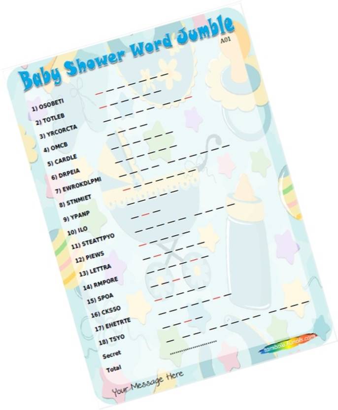 Partystuff Baby Shower Word Jumble Secret Word Jumble In Paper Partystuff Baby Shower Word Jumble Secret Word Jumble In Paper