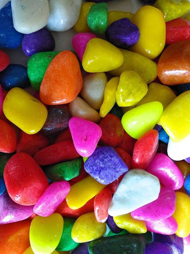 Stone Pebbles Multi Color Stone Polished Asymmetrical Marble Stone