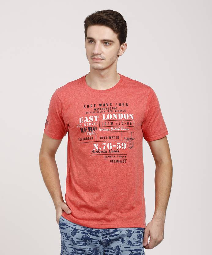 Lee Cooper Printed Men Round Neck Pink T Shirt Buy Lee Cooper