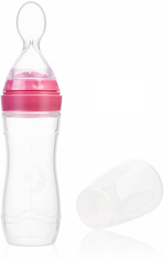 Flick In Baby Silicone Food Dispensing Spoon Pink 4oz 120ml