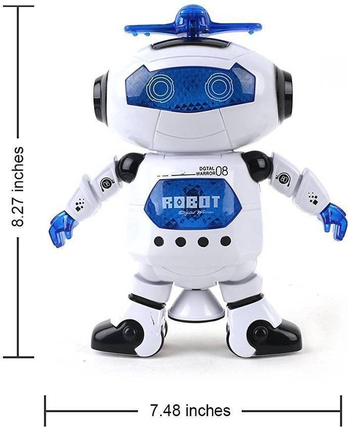 Generic Naughty Dancing Robot with 3D light music Batteries Oprated  White, Blue Generic Remote Control Toys