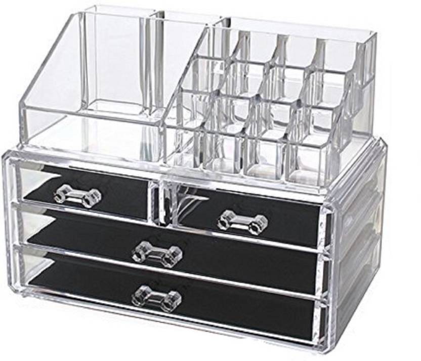 Buyerzone 16 Grid Lipstick Storage Box Acrylic Transparent Makeup